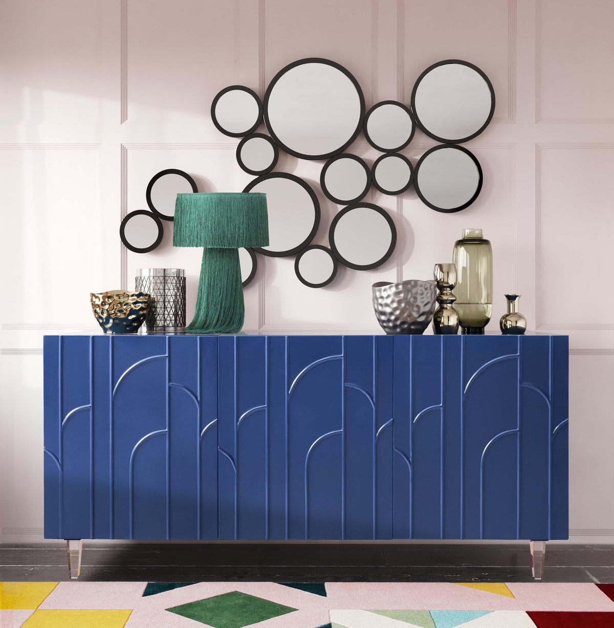 Deco Blue Lacquer Buffet | BeBoldFurniture