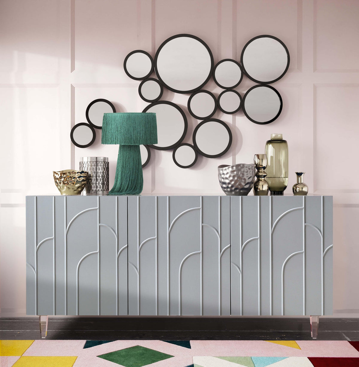 Deco Grey Lacquer Buffet | BeBoldFurniture