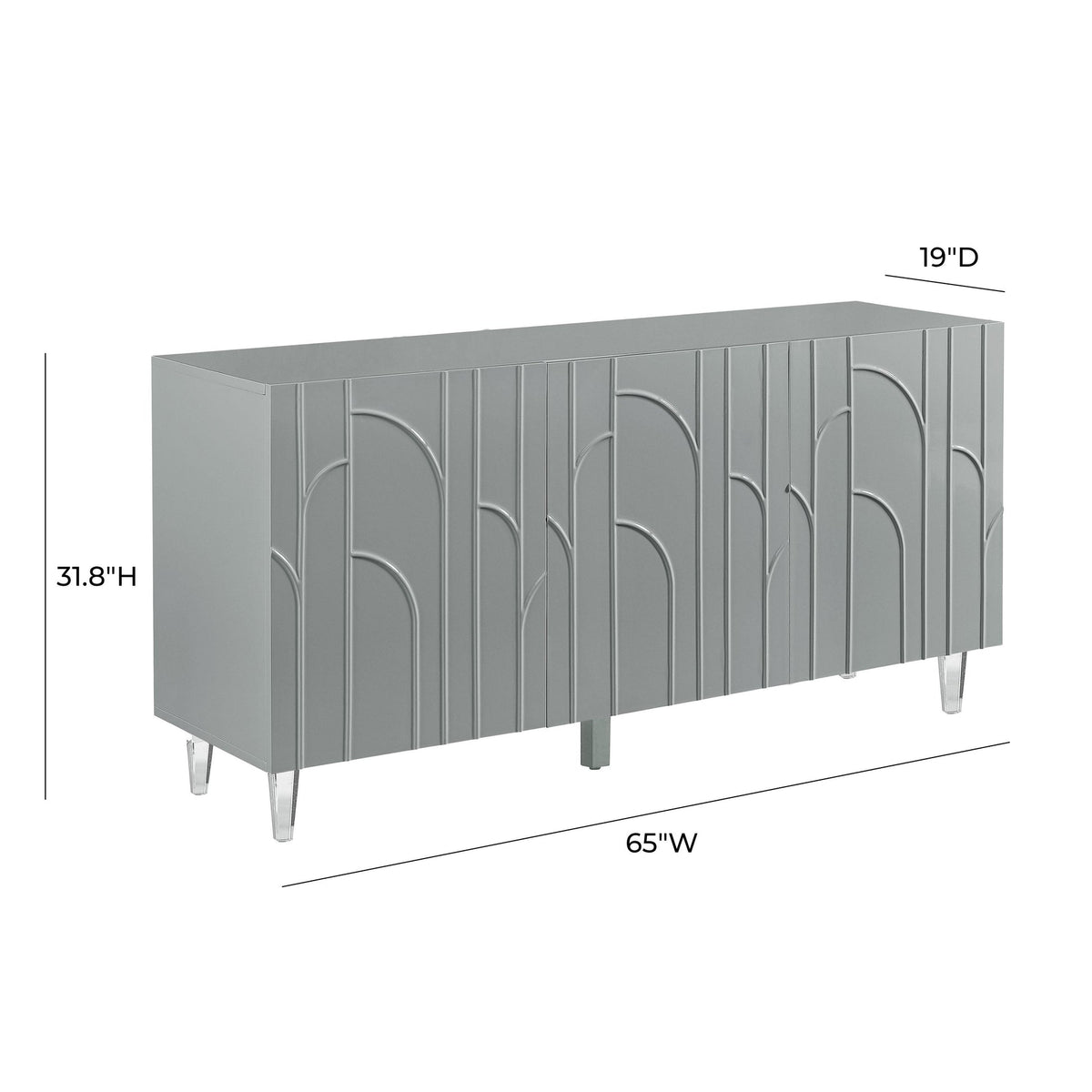 Deco Grey Lacquer Buffet | BeBoldFurniture