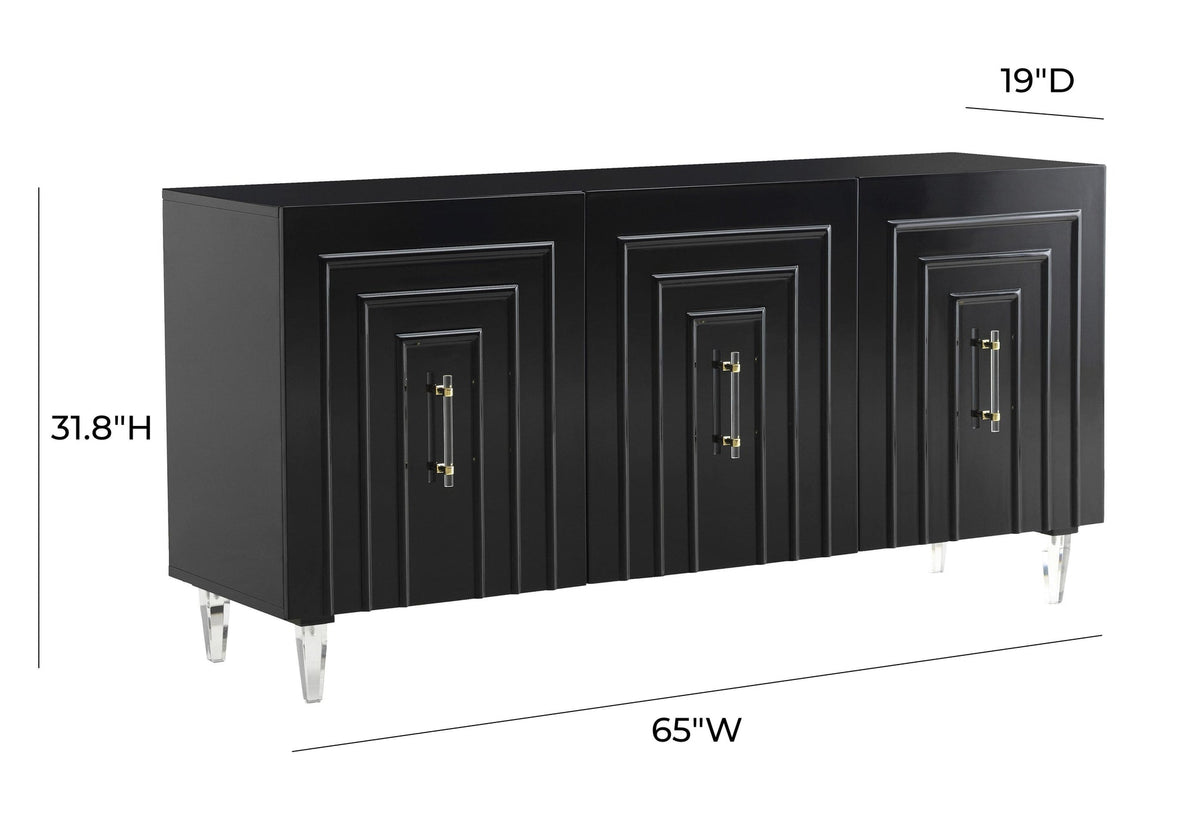 Famke Black Lacquer Buffet | BeBoldFurniture