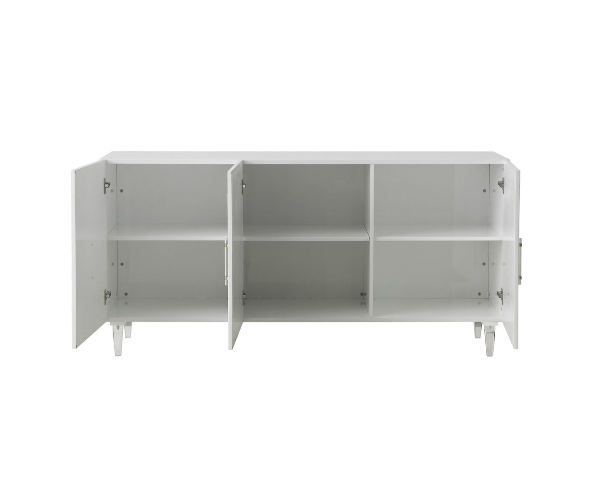 Famke White Lacquer Buffet | BeBoldFurniture