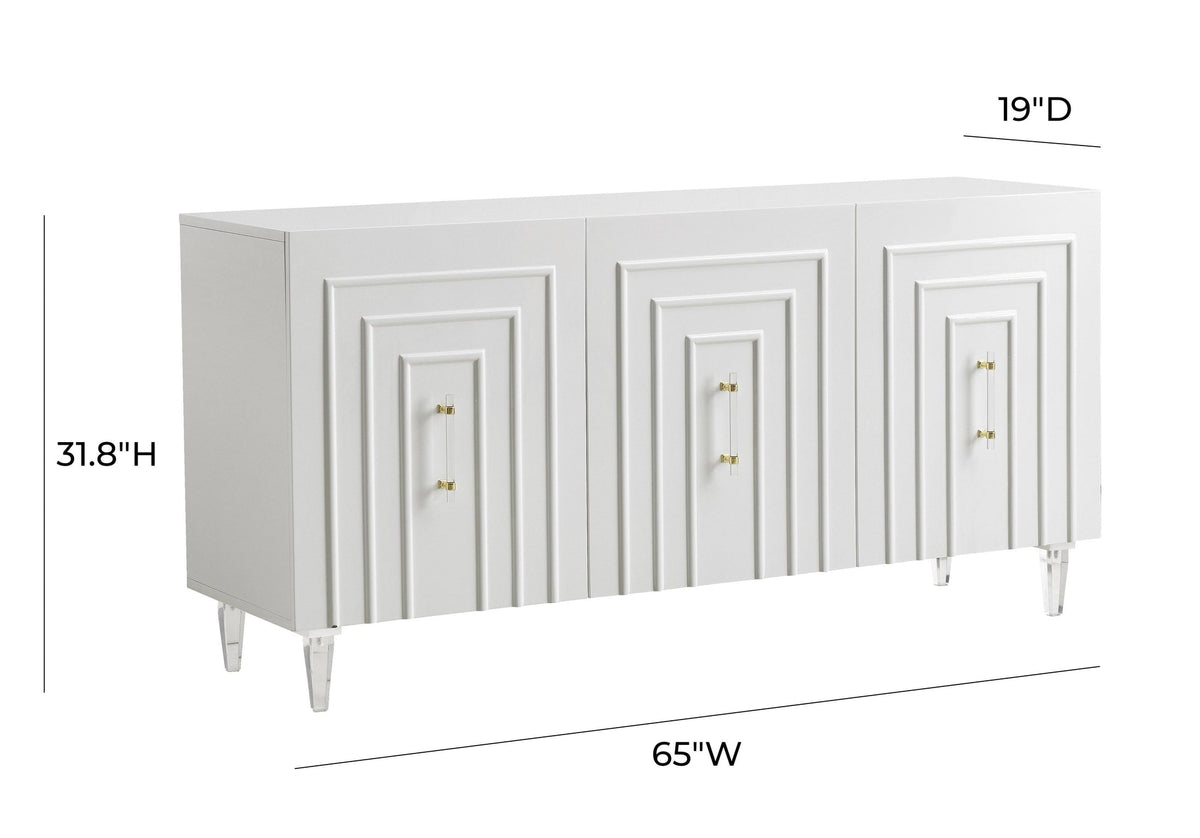 Famke White Lacquer Buffet | BeBoldFurniture