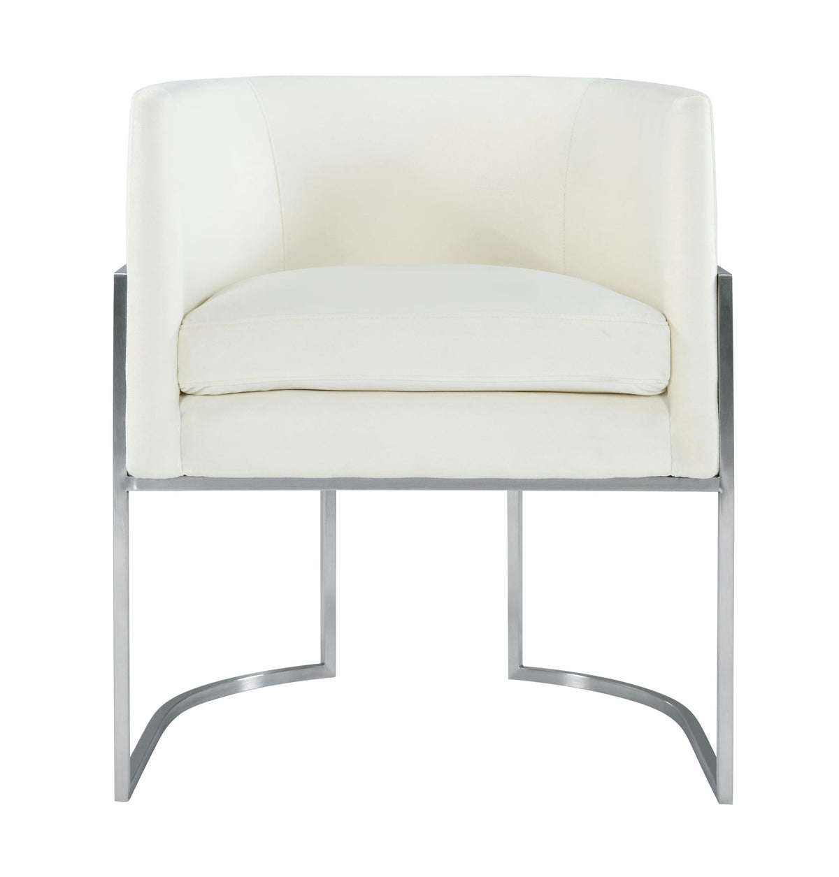 Giselle Cream Velvet Dining Chair Silver Leg | BeBoldFurniture