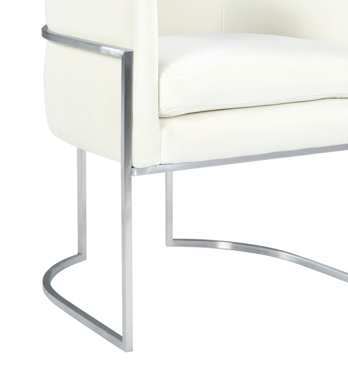 Giselle Cream Velvet Dining Chair Silver Leg | BeBoldFurniture