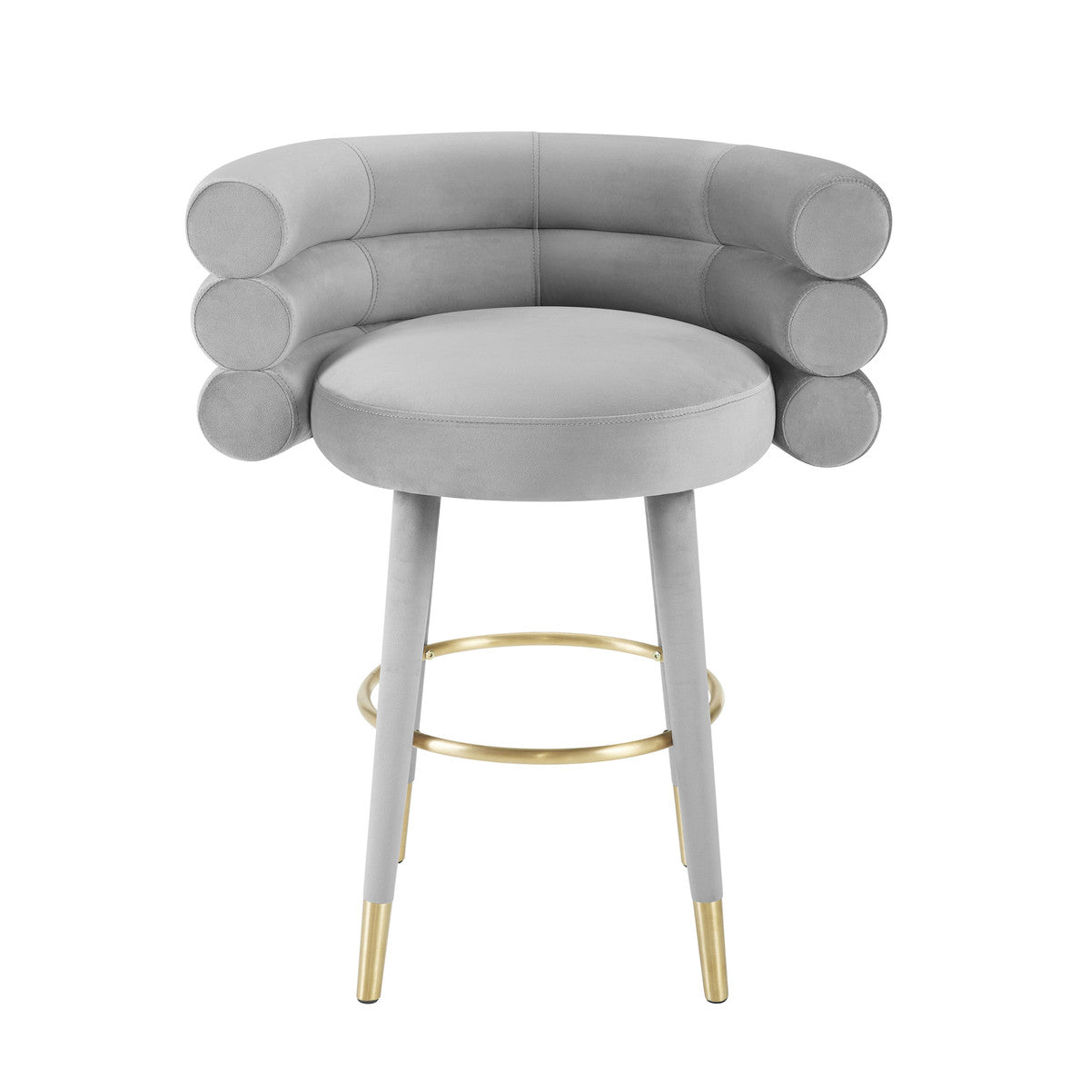 Betty Grey Velvet Barstool | BeBoldFurniture