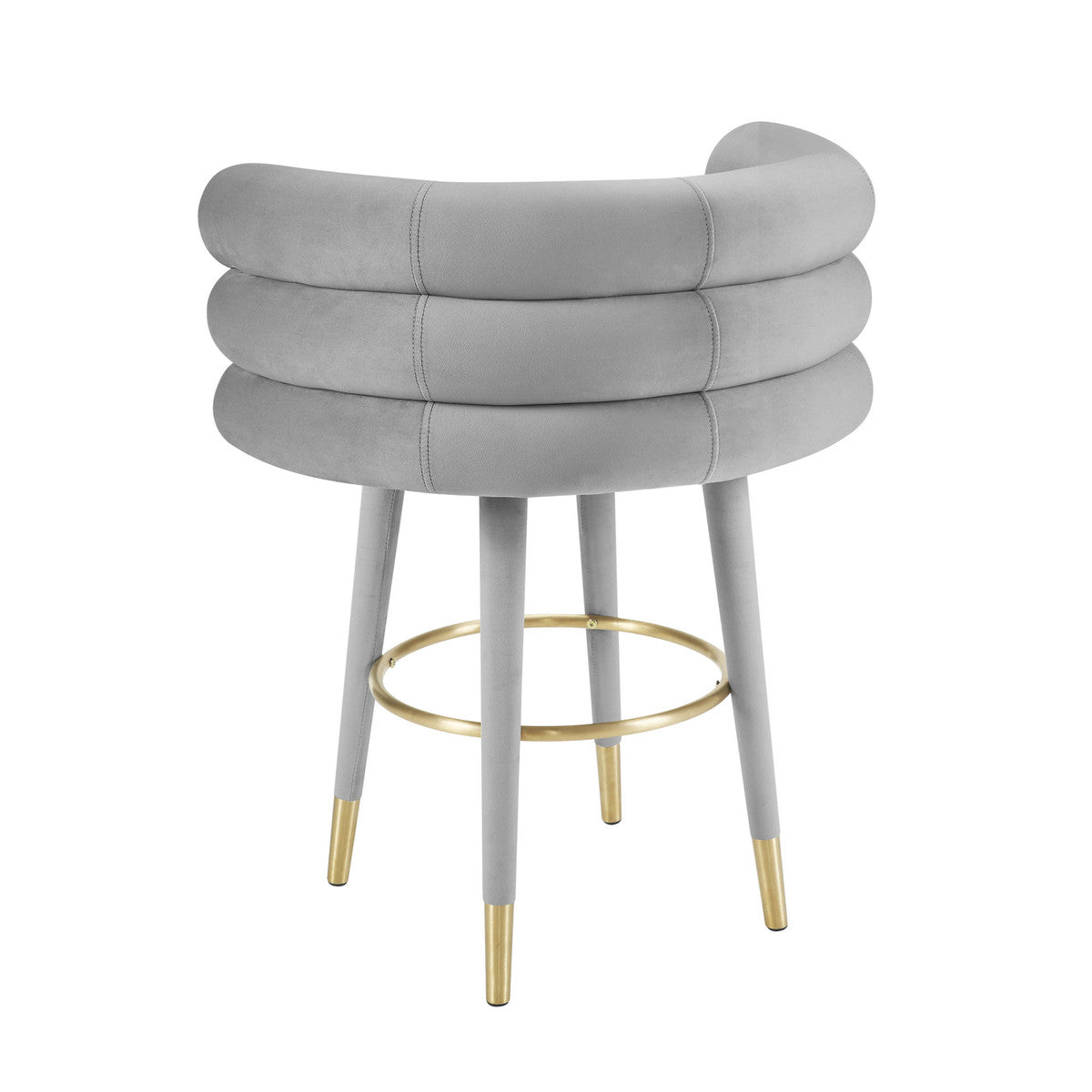 Betty Grey Velvet Barstool | BeBoldFurniture