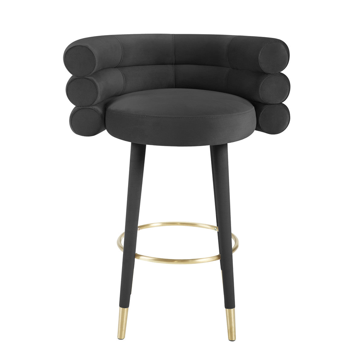 Betty Black Velvet Barstool In Houston | BeBoldFurniture 