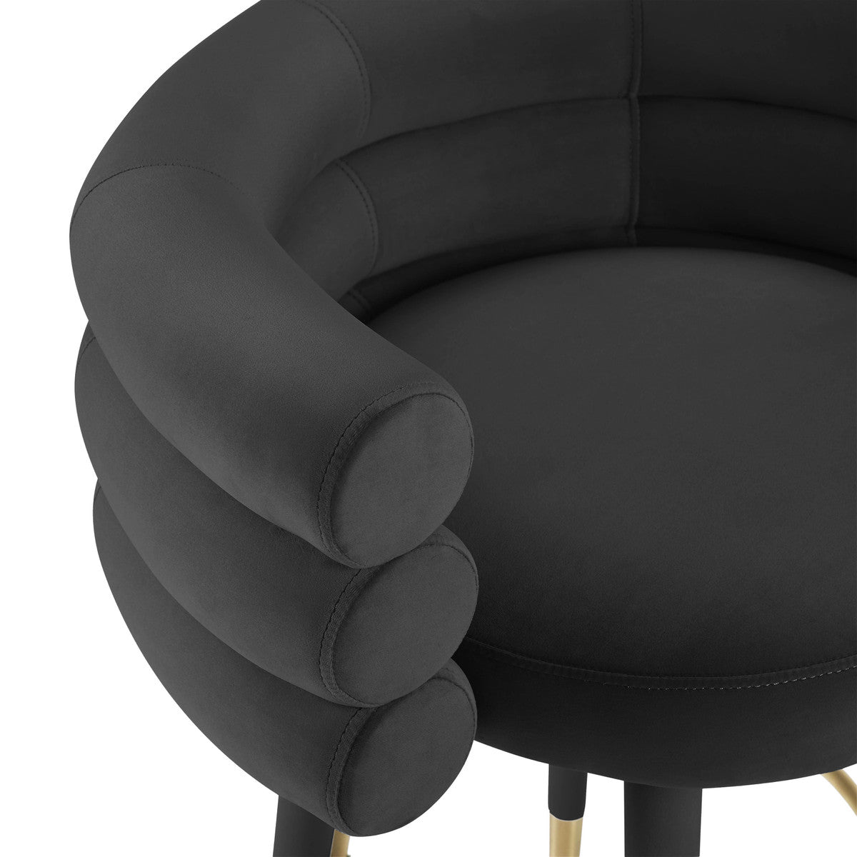 Betty Black Velvet Barstool In Houston | BeBoldFurniture 