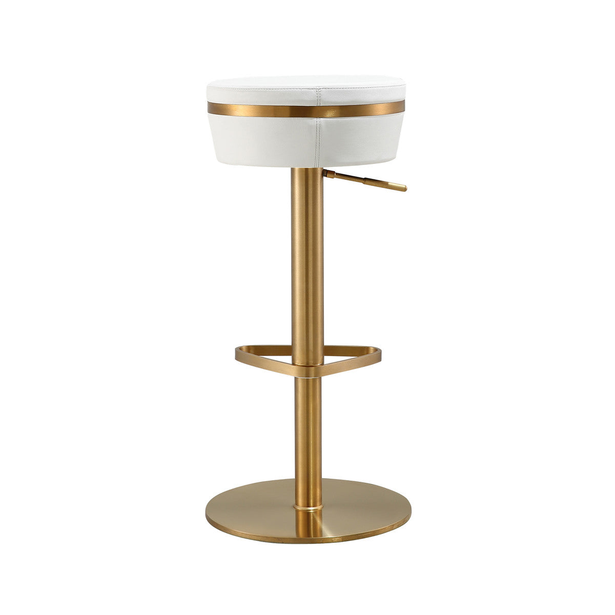 Astro White and Gold Adjustable Stool In Houston | BeBoldFurniture 