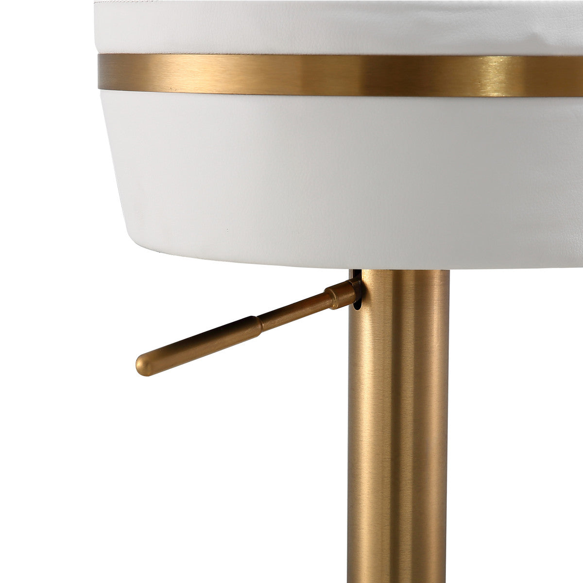 Astro White and Gold Adjustable Stool In Houston | BeBoldFurniture 