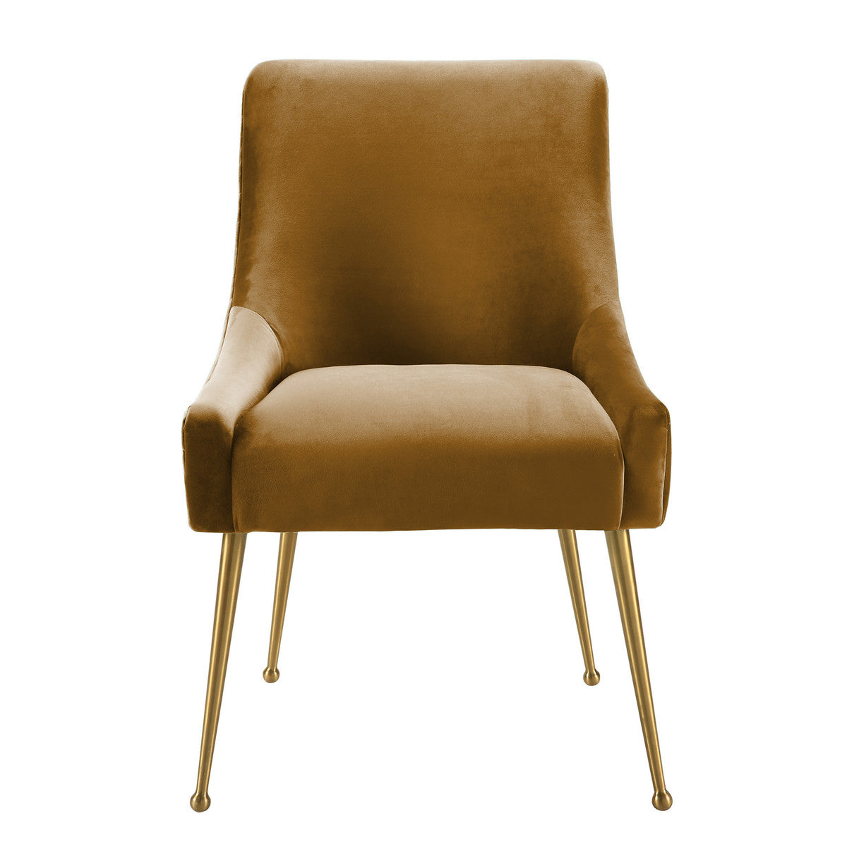 Beatrix Cognac Velvet Side Chair In Houston | BeBoldFurniture 