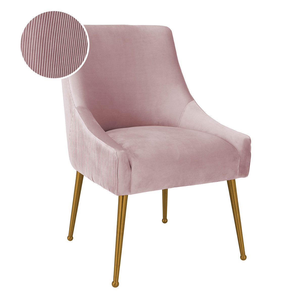 Beatrix Pleated Mauve Velvet Side Chair In Houston | BeBoldFurniture 