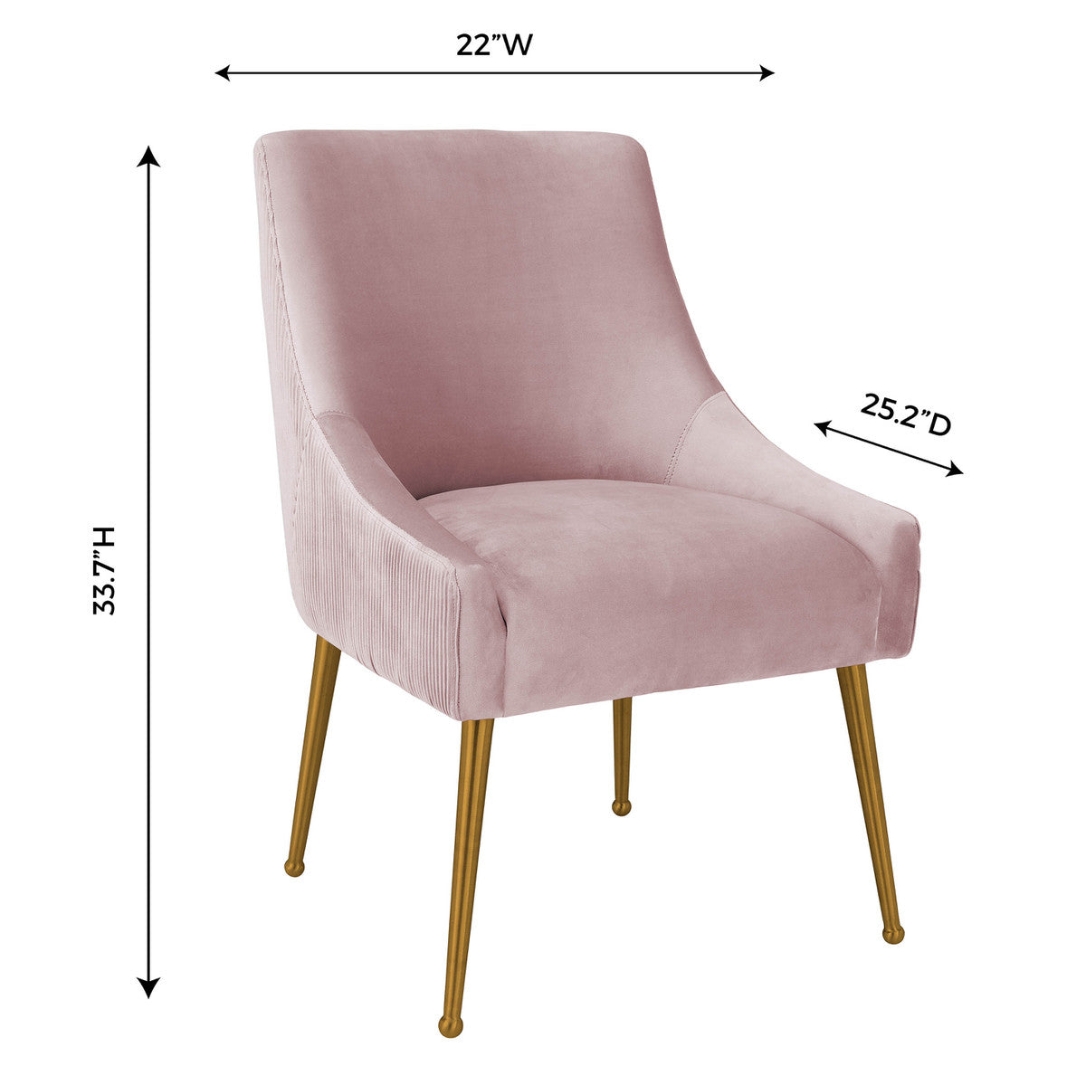 Beatrix Pleated Mauve Velvet Side Chair In Houston | BeBoldFurniture 