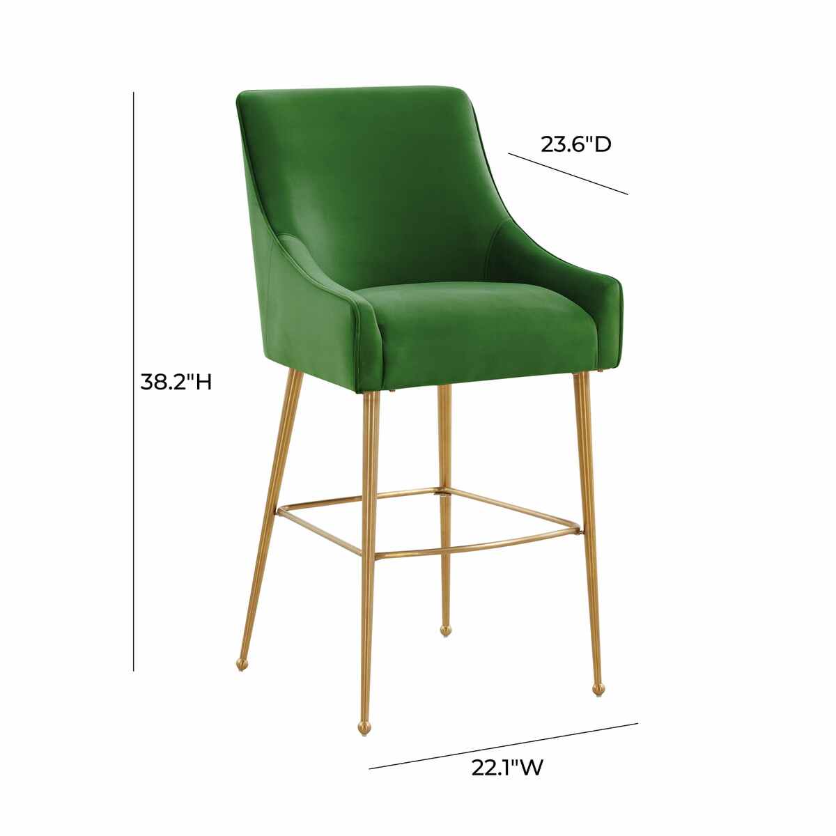 Beatrix Green Velvet Counter Stool In Houston | BeBoldFurniture 