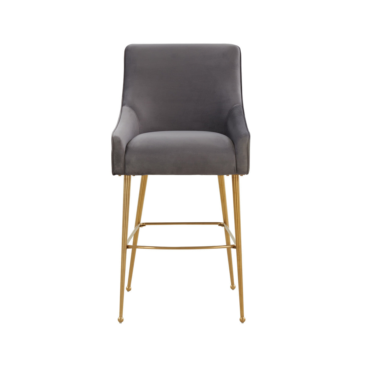 Beatrix Dark Grey Velvet Counter Stool In Houston | BeBoldFurniture 