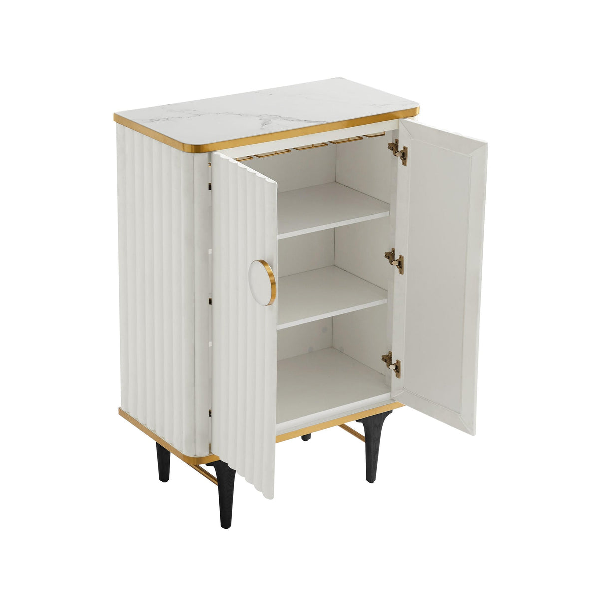 Cordoba Cream Velvet Bar Cabinet | BeBoldFurniture