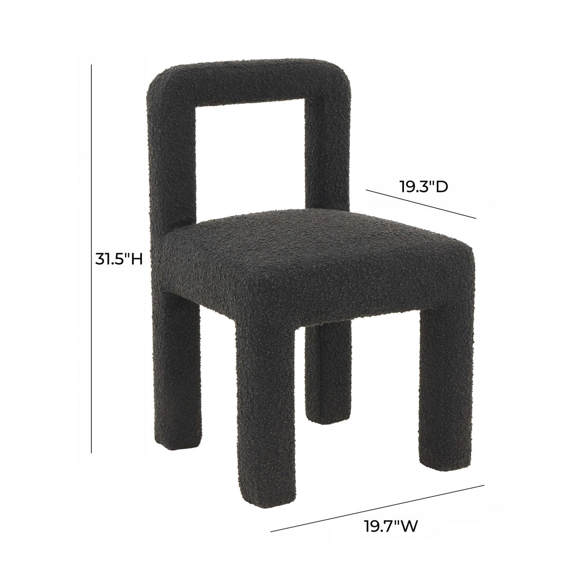 Hazel Black Boucle Dining Chair | BeBoldFurniture