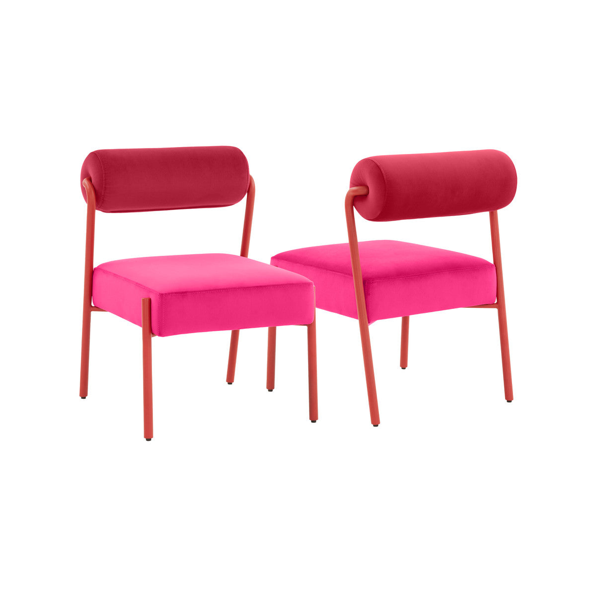 Jolene Pink Velvet Dining Chair - Set of 2 | BeBoldFurniture