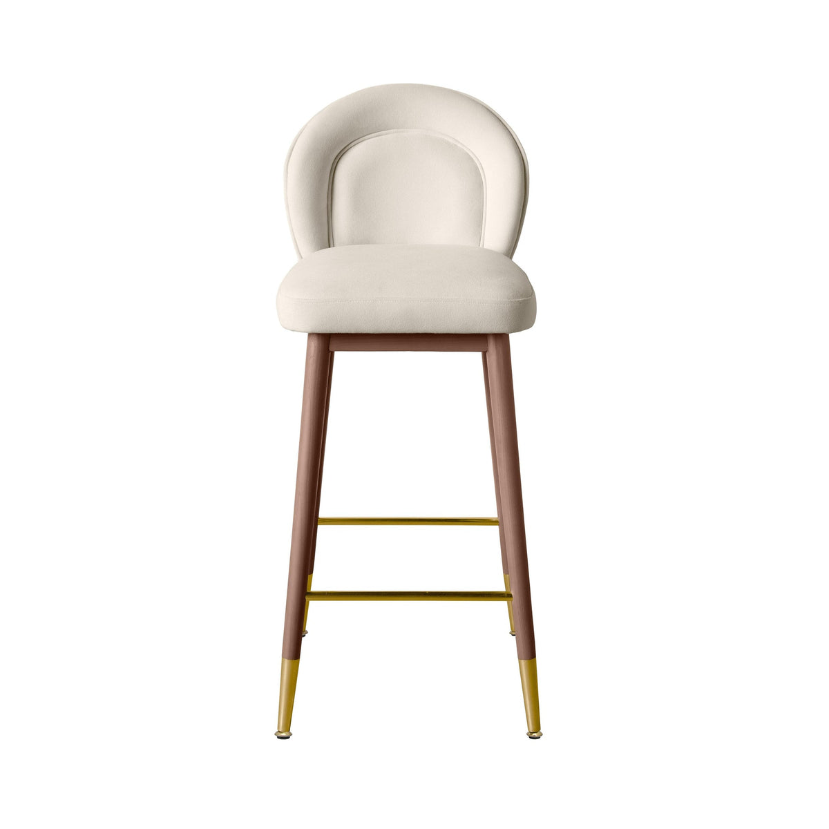 Hailey Cream Velvet Barstool | BeBoldFurniture