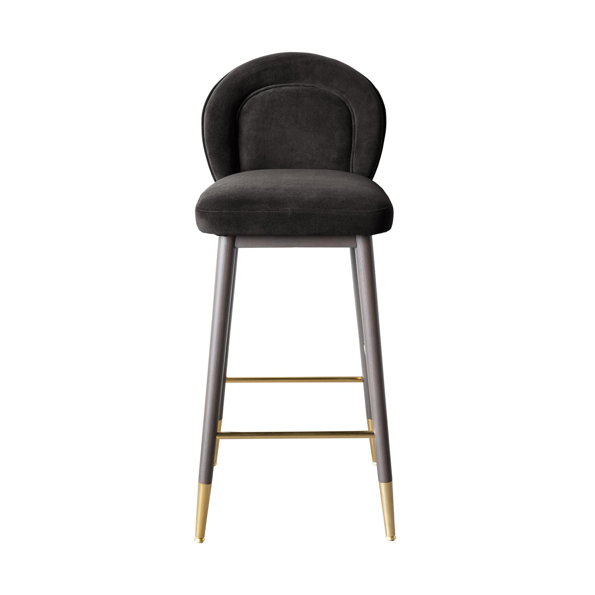 Hailey Charcoal Grey Velvet Barstool | BeBoldFurniture