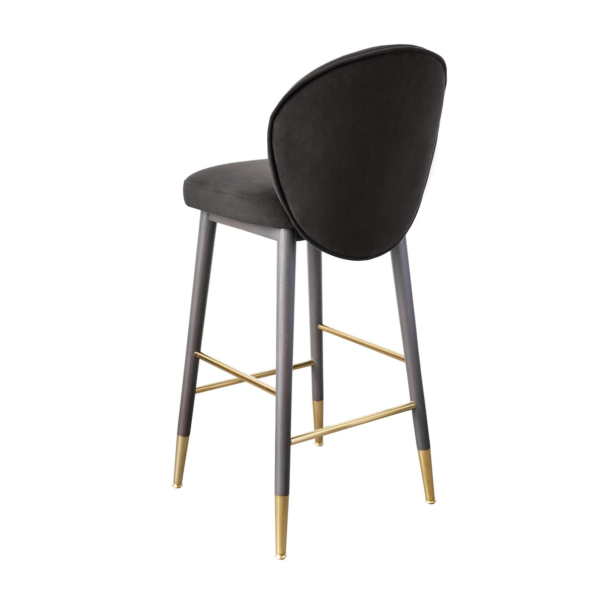 Hailey Charcoal Grey Velvet Barstool | BeBoldFurniture