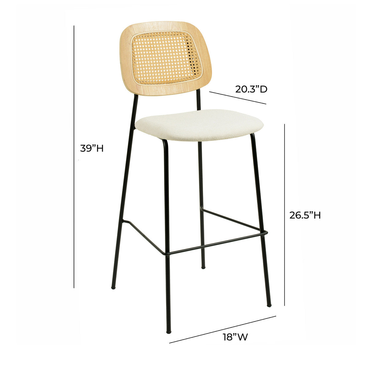 Anais Natural Rattan Counter Stool In Houston | BeBoldFurniture 