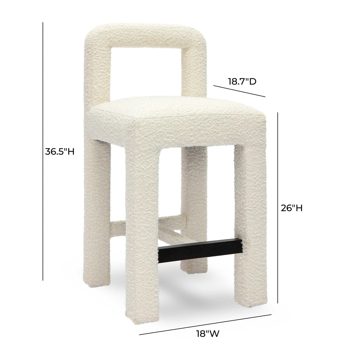 Hazel Cream Boucle Counter Stool | BeBoldFurniture