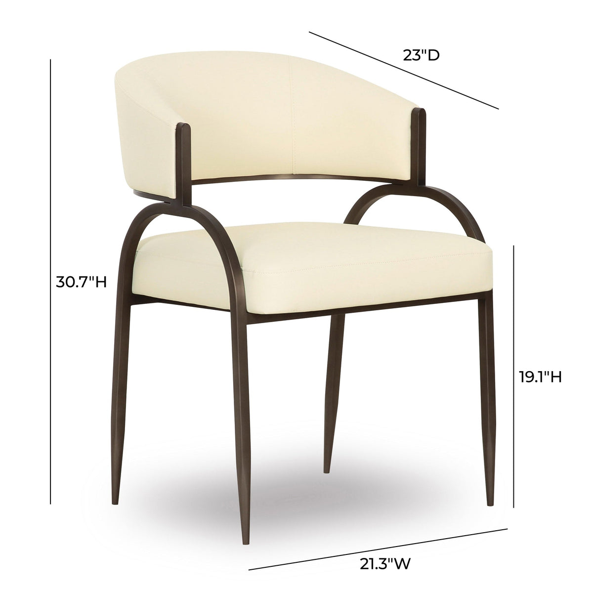 Tatum Cream Performance Vegan Leather Dining Chair | BeBoldFurniture