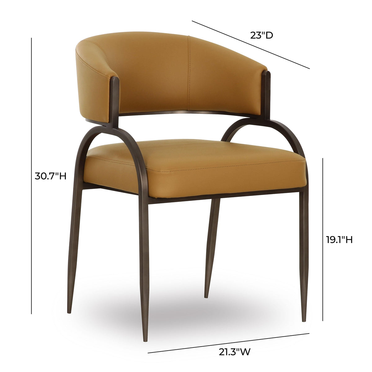 Tatum Tan Performance Vegan Leather Dining Chair | BeBoldFurniture