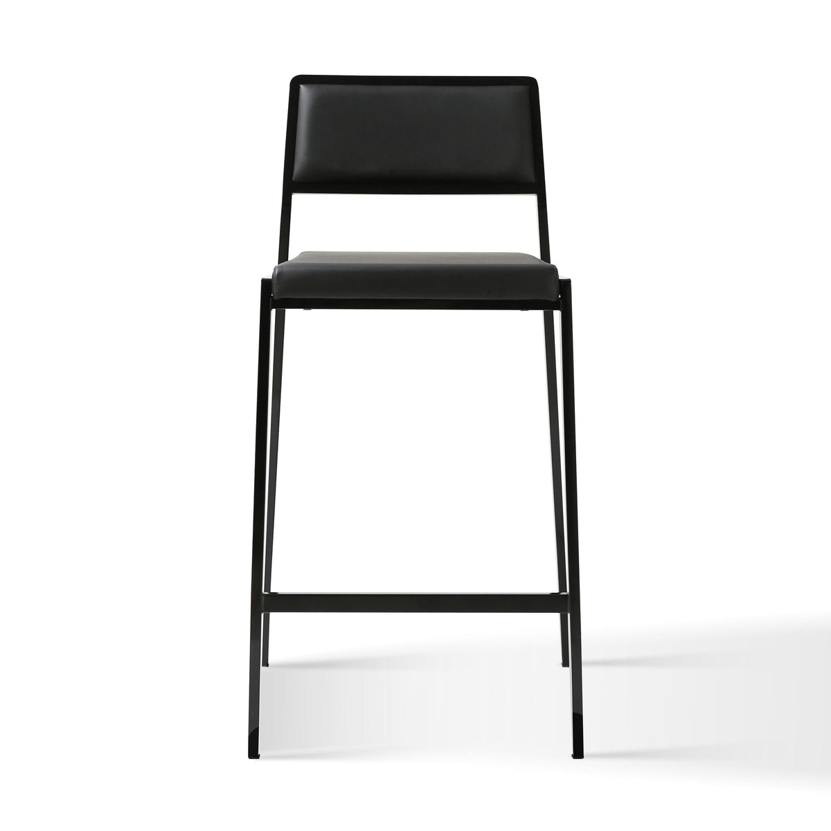 Gale Black Performance Vegan Leather Stackable Stool - Set of 2 | BeBoldFurniture