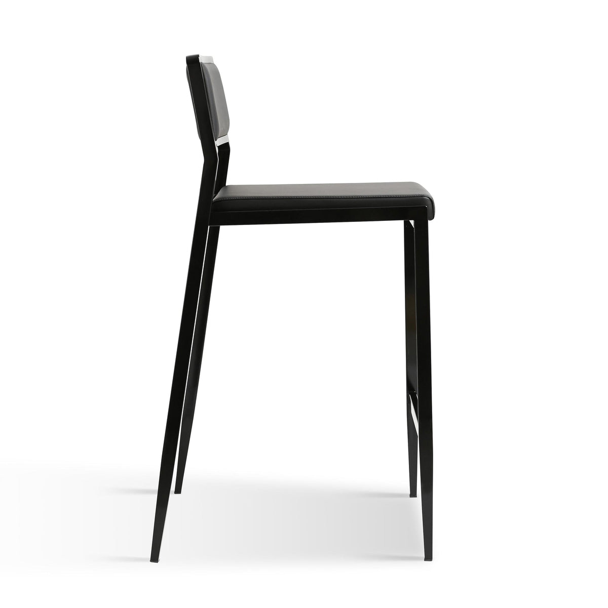 Gale Black Performance Vegan Leather Stackable Stool - Set of 2 | BeBoldFurniture