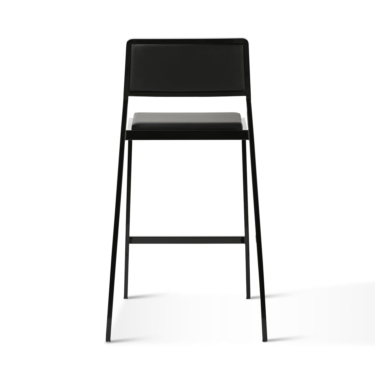 Gale Black Performance Vegan Leather Stackable Stool - Set of 2 | BeBoldFurniture