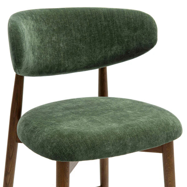 Zinea Forest Green Performance Textured Velvet Dining Chair | BeBoldFurniture