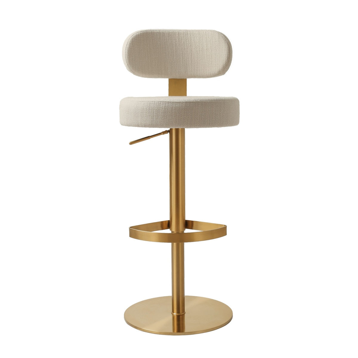 Primrose Cream Textured Performance Fabric Adjustable Stool | BeBoldFurniture