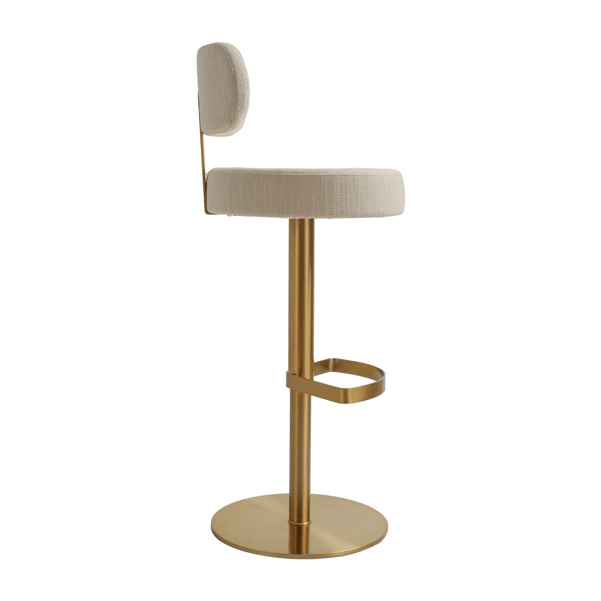 Primrose Cream Textured Performance Fabric Adjustable Stool | BeBoldFurniture