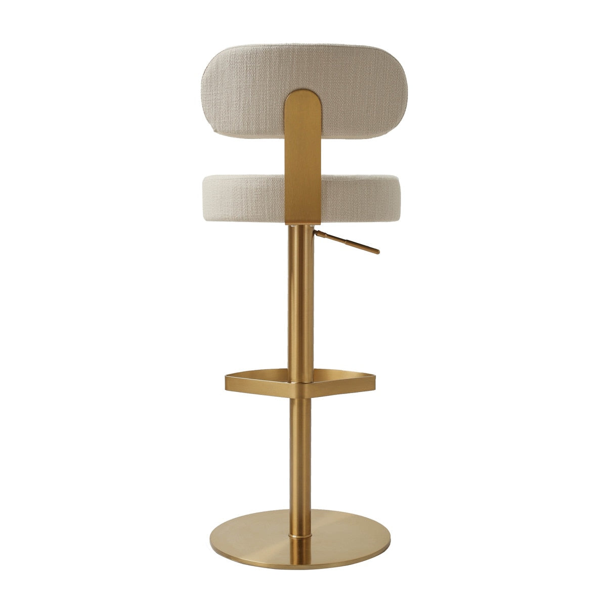 Primrose Cream Textured Performance Fabric Adjustable Stool | BeBoldFurniture