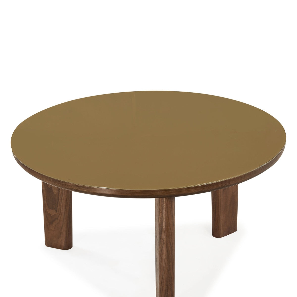 Oani Walnut and Glass 51" Round Dining Table | BeBoldFurniture