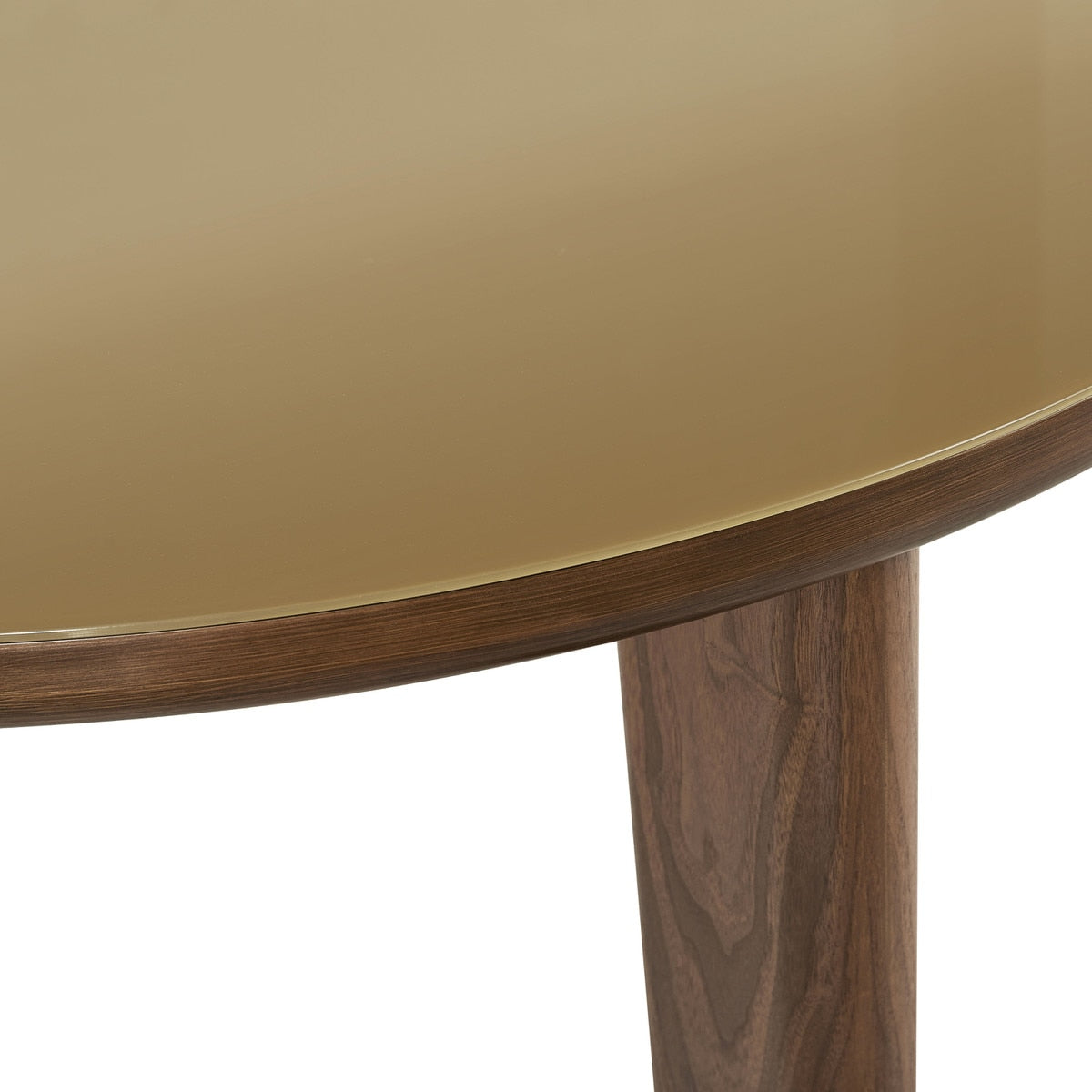 Oani Walnut and Glass 51" Round Dining Table | BeBoldFurniture