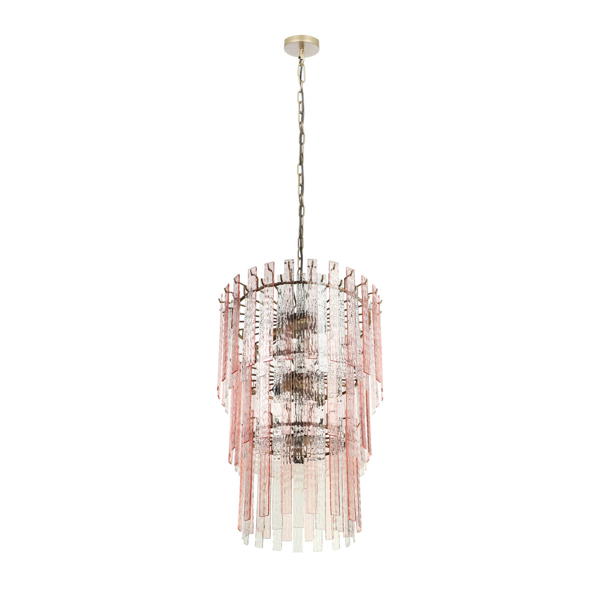 Hampshire Pink Acrylic 3-Tier Chandelier | BeBoldFurniture