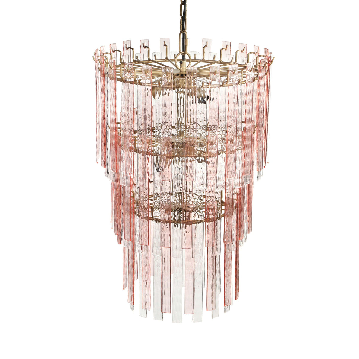 Hampshire Pink Acrylic 3-Tier Chandelier | BeBoldFurniture