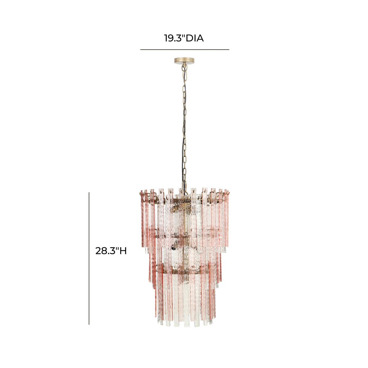 Hampshire Pink Acrylic 3-Tier Chandelier | BeBoldFurniture