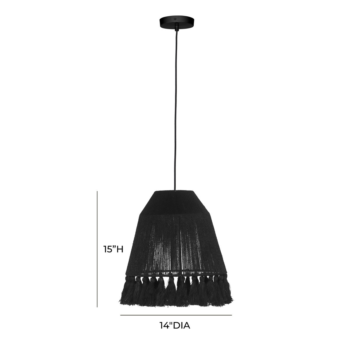 Bokaro Black Jute Pendant Lamp | BeBoldFurniture