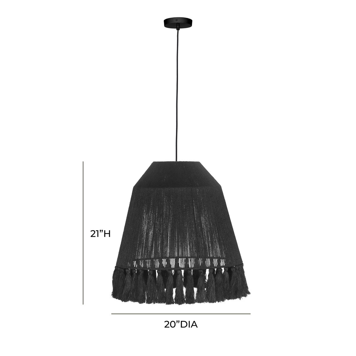 Bokaro Black Jute Large Pendant Lamp | BeBoldFurniture