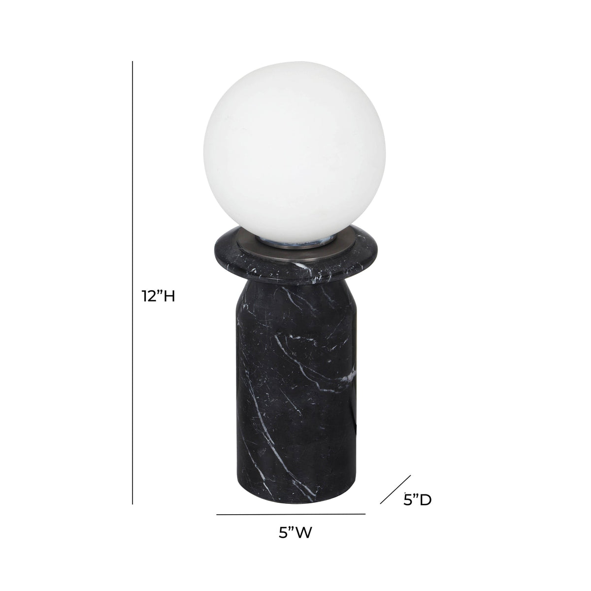 Globe Onyx Black Marble Lamp | BeBoldFurniture