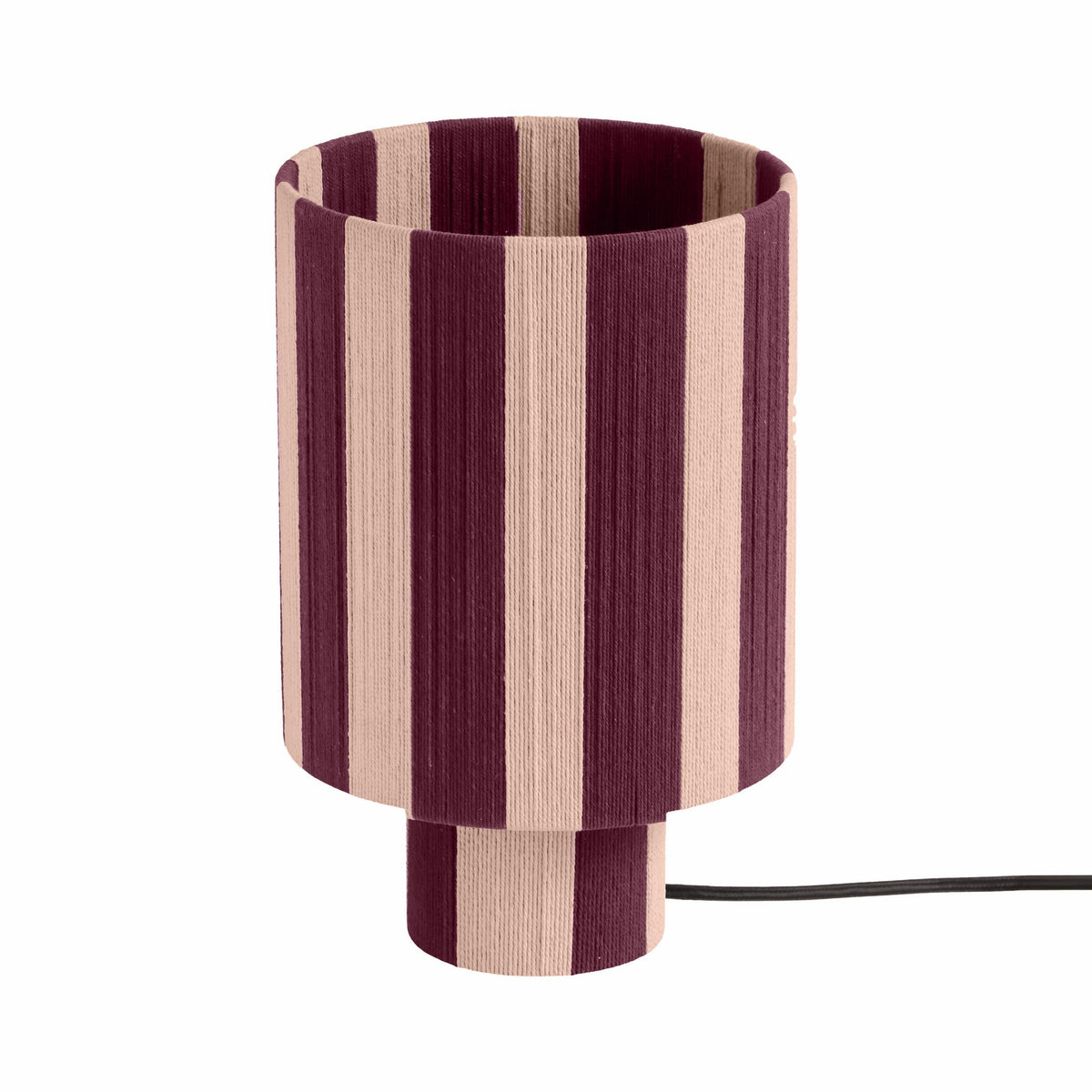 Guinevere Purple and Pink Striped Cotton Table Lamp | BeBoldFurniture