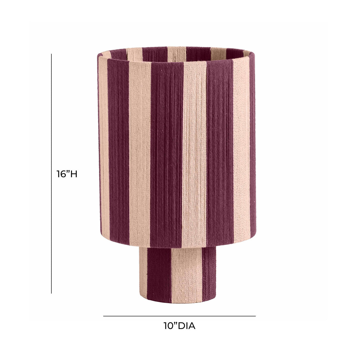 Guinevere Purple and Pink Striped Cotton Table Lamp | BeBoldFurniture