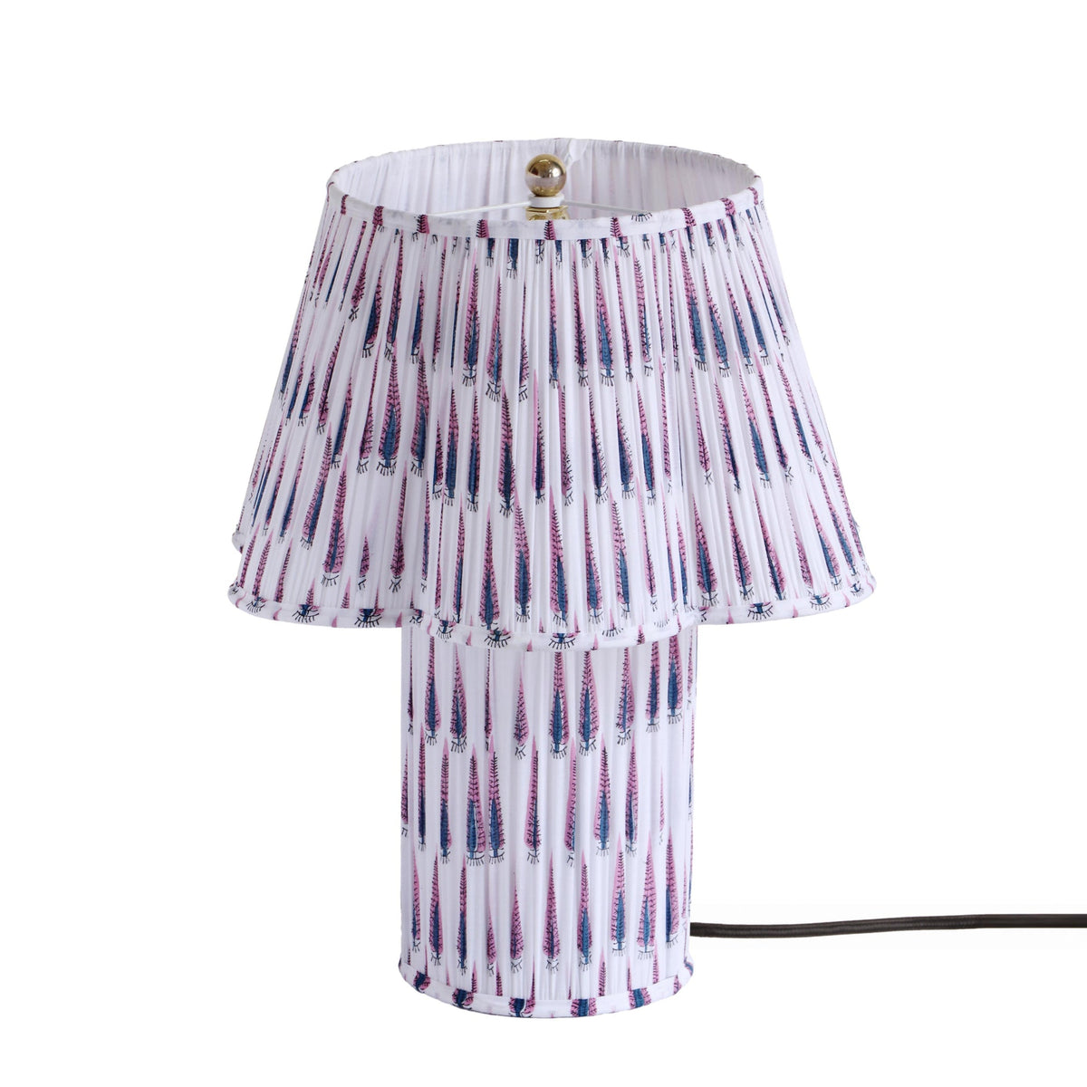 Corrine Purple and White Streaked Cotton Table Lamp | BeBoldFurniture