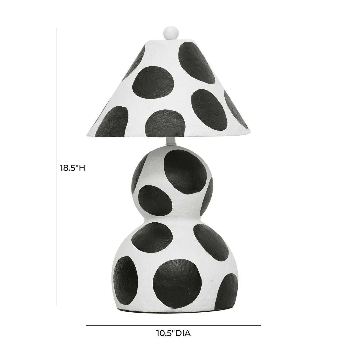 Lerici Black and White Papier Mache Table Lamp | BeBoldFurniture