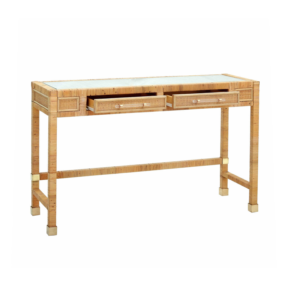 Amara Natural Rattan Desk In Houston | BeBoldFurniture 