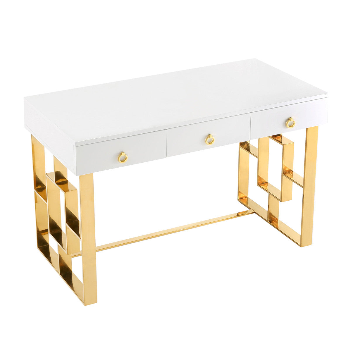 Audrey White Lacquer Desk In Houston | BeBoldFurniture 